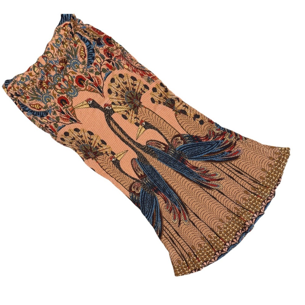 FARM Rio Peach Floral Maxi Skirt with Blue & Green Accents - Picture 5 of 9
